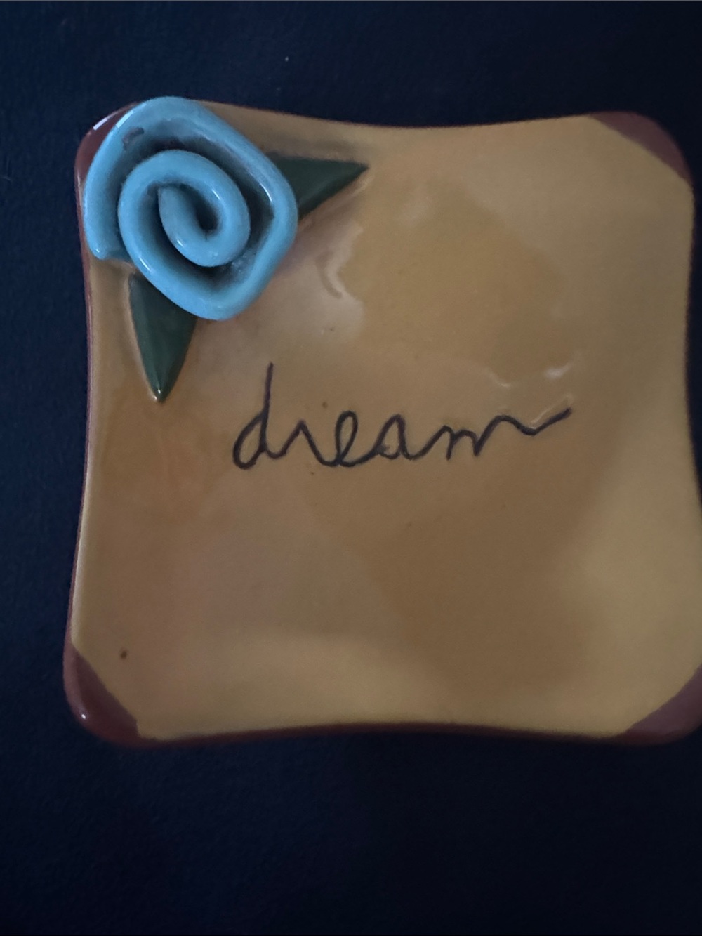 Handcrafted 'Dream' Ceramic trinket dish.
